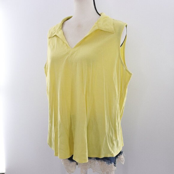J. Jill | Sleeveless Top 2X Collared V Neck - Picture 1 of 6